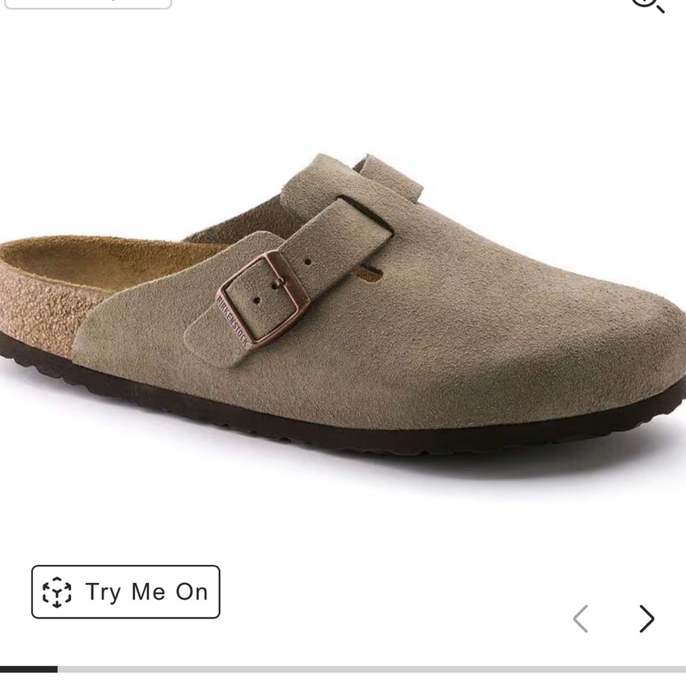 Birkenstock Boston Suede Leather Soft Footbed Taupe Clog size 36